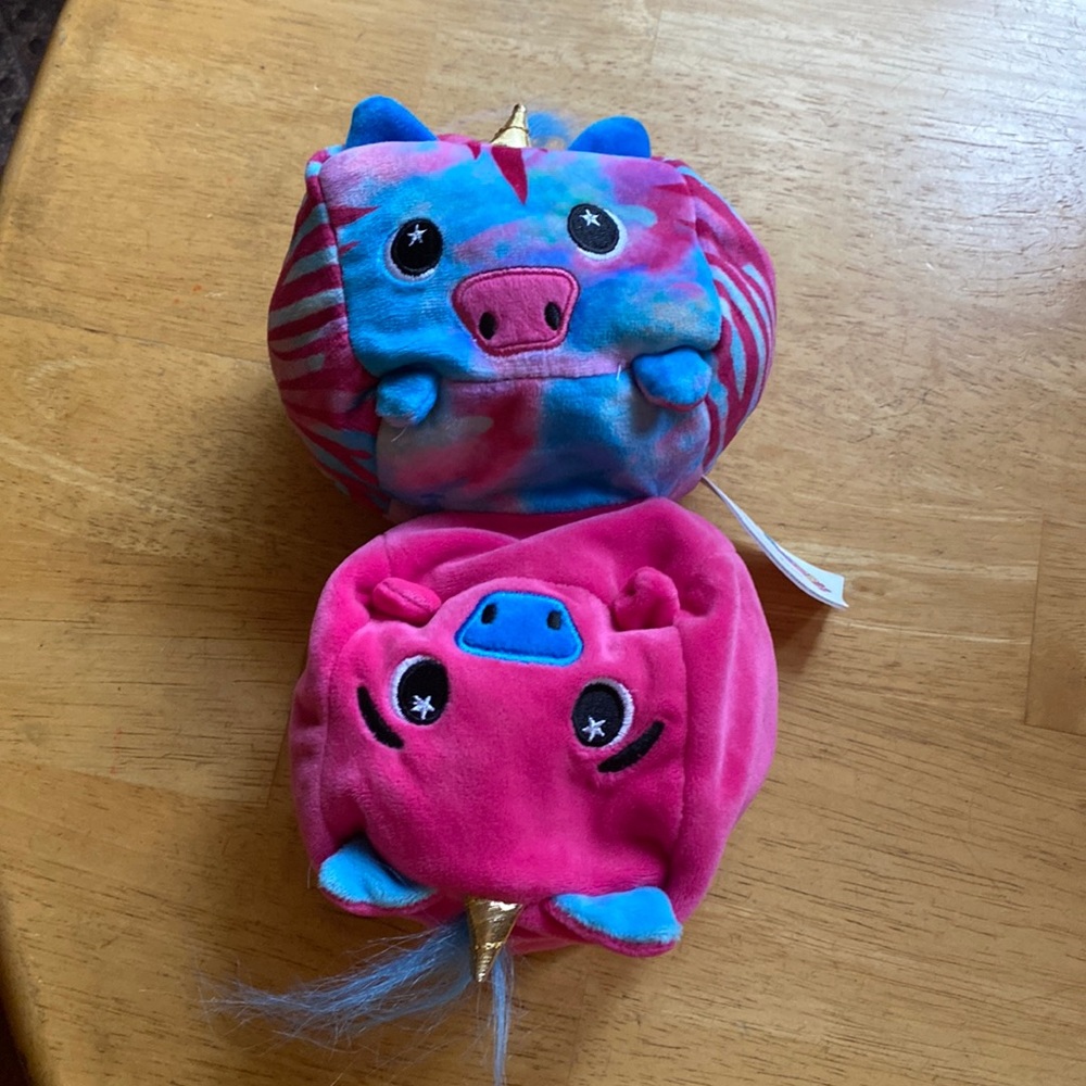 Connie Moosh-Moosh Squared Flip'ems Reversible Mood Change Plushie Toy Unicorn